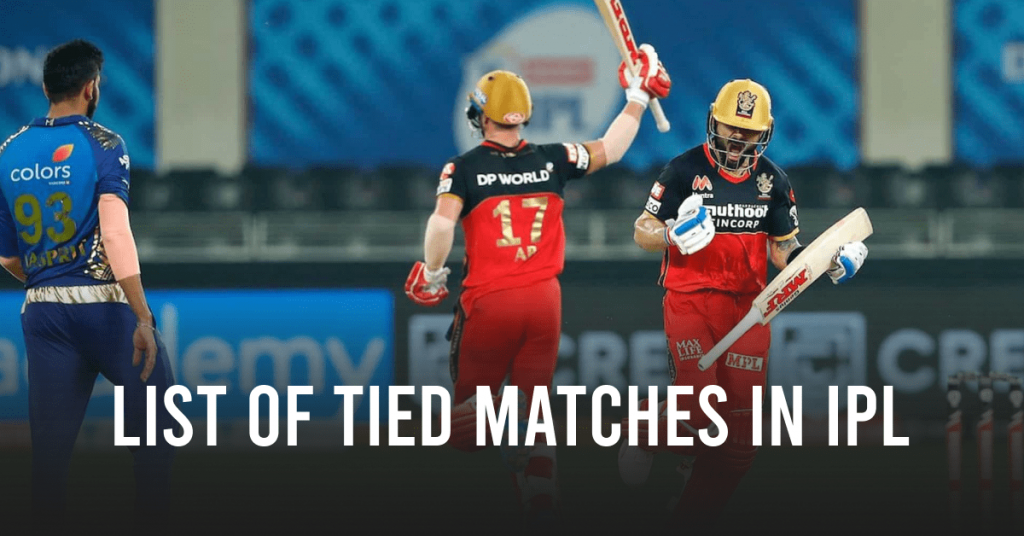 List of Tied Matches in IPL | Top Super Over IPL Matches